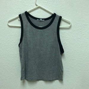 Solid Gray and Black crop top